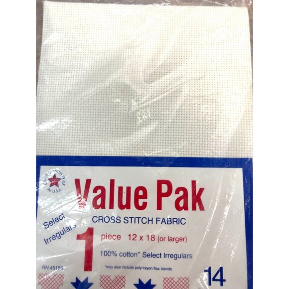 Value Pak Cross Stitch Fabric 12"x18" 14 Count 100% Cotton Select Irregulars Mad - Picture 2 of 3